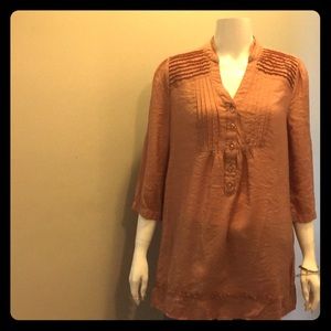 Dark Tan ruffled blouse with Flowy look👀 and feel